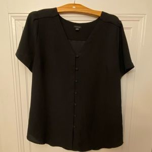 Ann Taylor Black Button Top